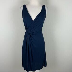 Diane Von Furstenberg Navy Sleeveless Faux Wrap Dress 2